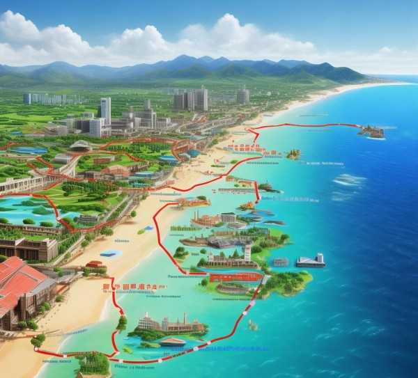 青岛海滨之旅，碧海蓝天下的完美游览图