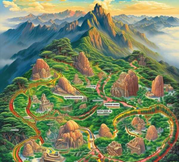 黄山奇观之旅路线图，漫步松石间，感受自然之韵,黄山旅游路线图，探索奇松怪石，领略自然奇观,旅游胜地,旅游路线,规划,第1张